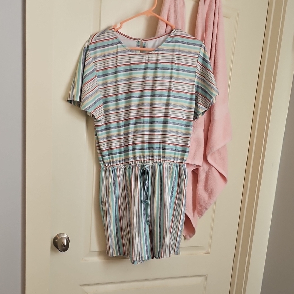 Source Unknown Multicolor Striped Romper